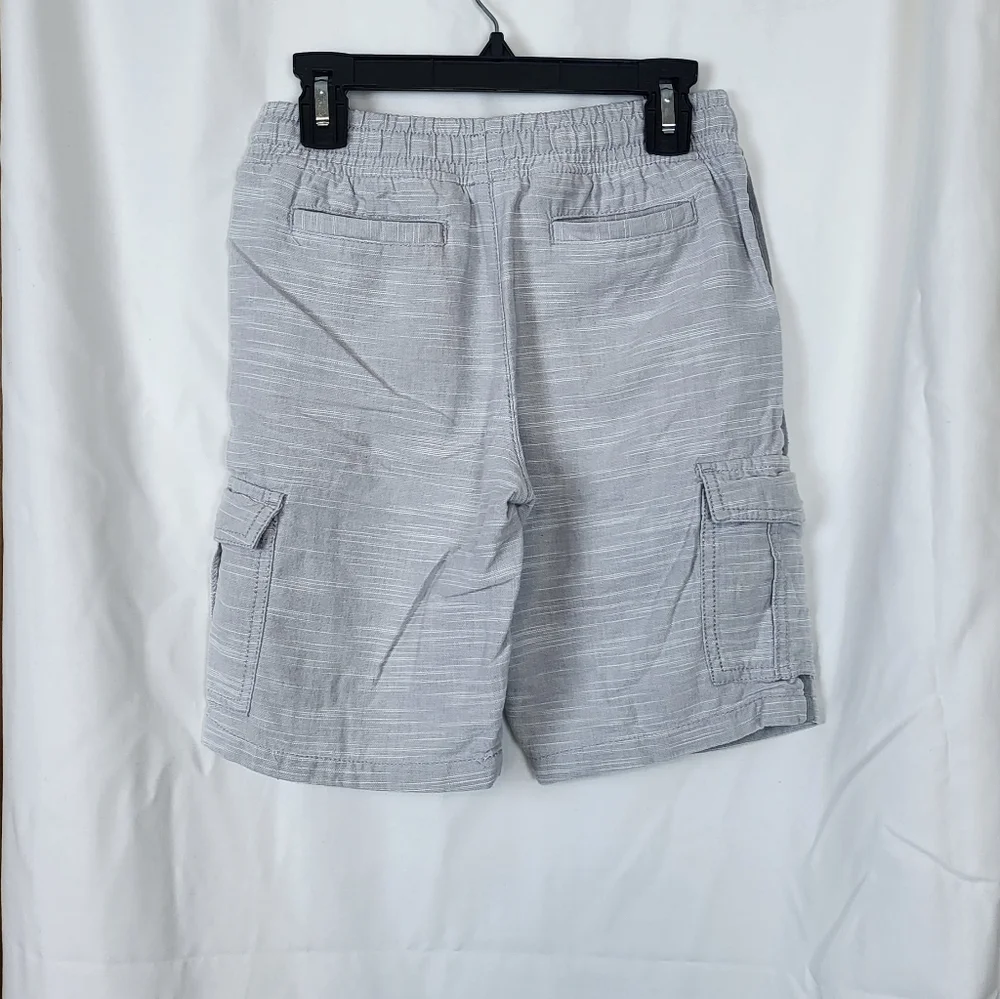 Gymboree Boys 2018 Heathered Light Gray Elastic Waist Chambray Cargo Shorts Sz 8